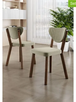 Evila Sitzmöbel<4er-Set: Esszimmerstühle "Arfe" in Creme - (B)45 x (H)86 x (T)46 cm