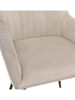 IDOMYA Factory Sitzmöbel<2er-Set: Esszimmerstühle "Ariana" in Hellbraun/ Grau - (B)51 x (H)76 x (T)56 cm