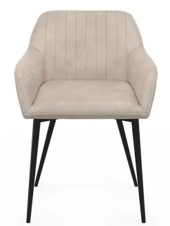 IDOMYA Factory Sitzmöbel<2er-Set: Esszimmerstühle "Ariana" in Hellbraun/ Grau - (B)51 x (H)76 x (T)56 cm