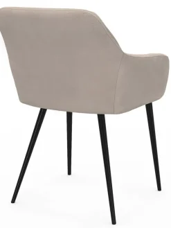 IDOMYA Factory Sitzmöbel<2er-Set: Esszimmerstühle "Ariana" in Hellbraun/ Grau - (B)51 x (H)76 x (T)56 cm
