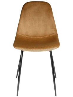 Rétro Chic Sitzmöbel<4er-Set: Esszimmerstühle "Giulia" in Senf - (B)42,5 x (H)87 x (T)44 cm