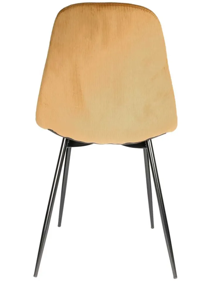 Rétro Chic Sitzmöbel<4er-Set: Esszimmerstühle "Giulia" in Senf - (B)42,5 x (H)87 x (T)44 cm