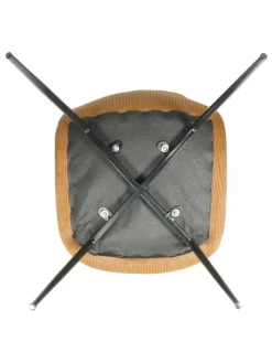 Rétro Chic Sitzmöbel<4er-Set: Esszimmerstühle "Giulia" in Senf - (B)42,5 x (H)87 x (T)44 cm