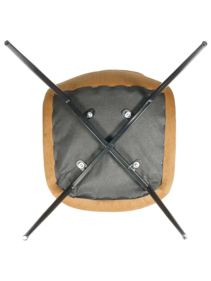 Rétro Chic Sitzmöbel<4er-Set: Esszimmerstühle "Giulia" in Senf - (B)42,5 x (H)87 x (T)44 cm