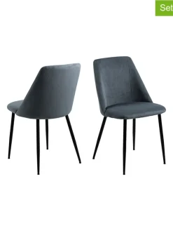 AC Design Sitzmöbel<4er-Set: Esszimmerstühle "Ines" in Grau - (B)49,2 x (H)84 x (T)57,5 cm
