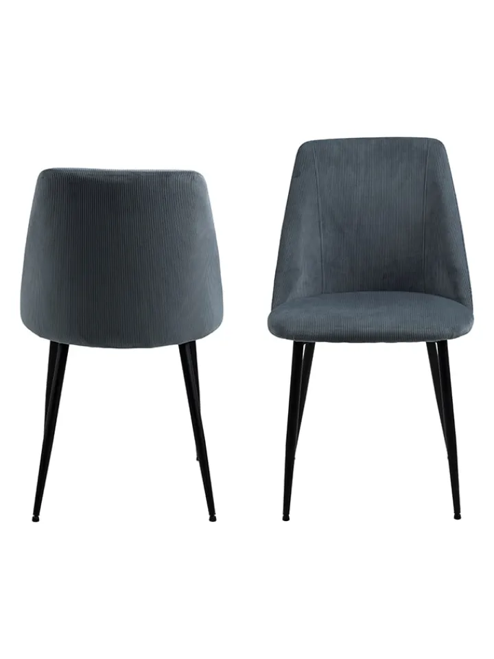 AC Design Sitzmöbel<4er-Set: Esszimmerstühle "Ines" in Grau - (B)49,2 x (H)84 x (T)57,5 cm