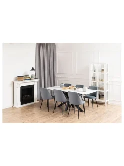 AC Design Sitzmöbel<4er-Set: Esszimmerstühle "Ines" in Grau - (B)49,2 x (H)84 x (T)57,5 cm