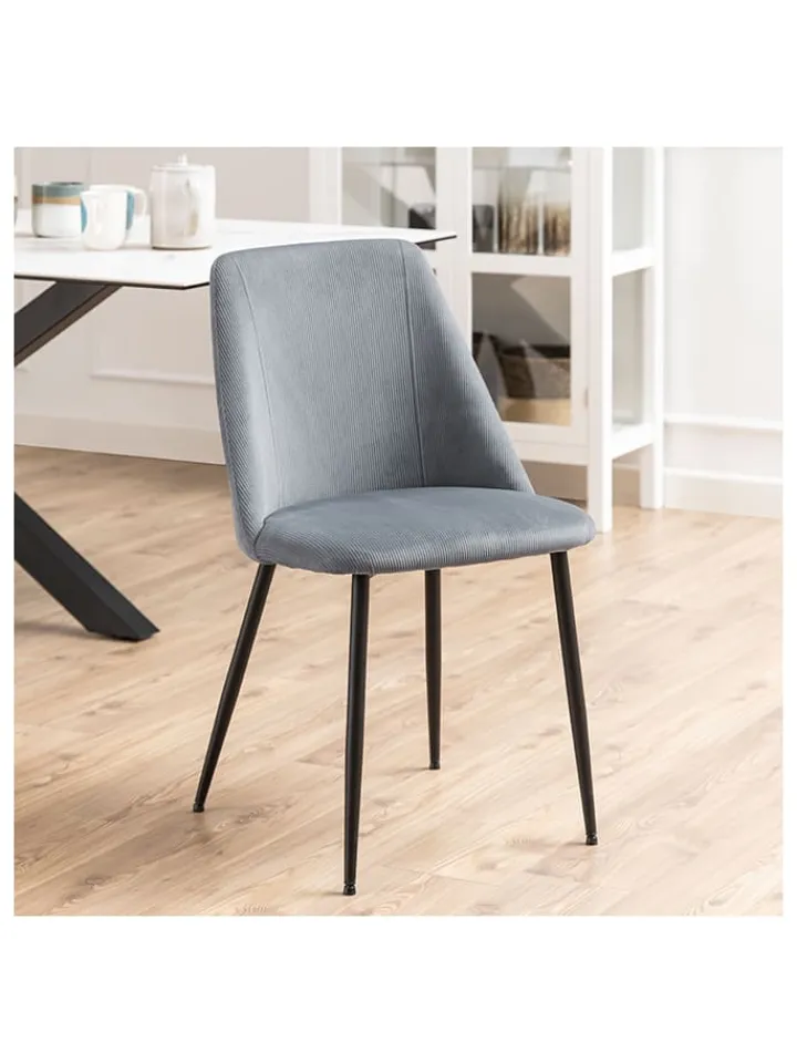 AC Design Sitzmöbel<4er-Set: Esszimmerstühle "Ines" in Grau - (B)49,2 x (H)84 x (T)57,5 cm