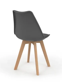 IDOMYA Factory Sitzmöbel<6er-Set: Esszimmerstühle "Nordia" in Grau - (B)46 x (H)79,5 x (T)51 cm
