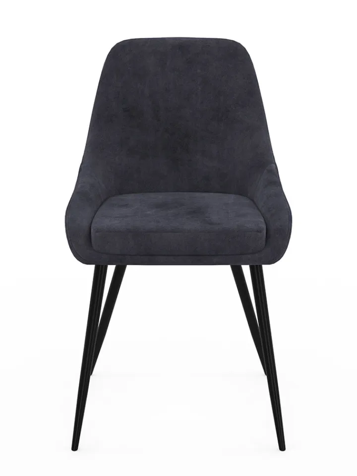 IDOMYA Factory Sitzmöbel<2er-Set: Esszimmerstühle "Olivia" in Anthrazit - (B)47,5 x (H)79 x (T)54 cm