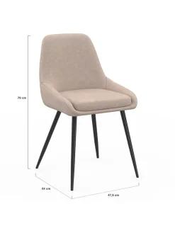 IDOMYA Factory Sitzmöbel<4er-Set: Esszimmerstühle "Ornella" in Beige - (B)47,5 x (H)79 x (T)54 cm