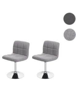 MCW Möbel-Sets<2er-Set Esszimmerstuhl Cadiz drehbar, Hellgrau