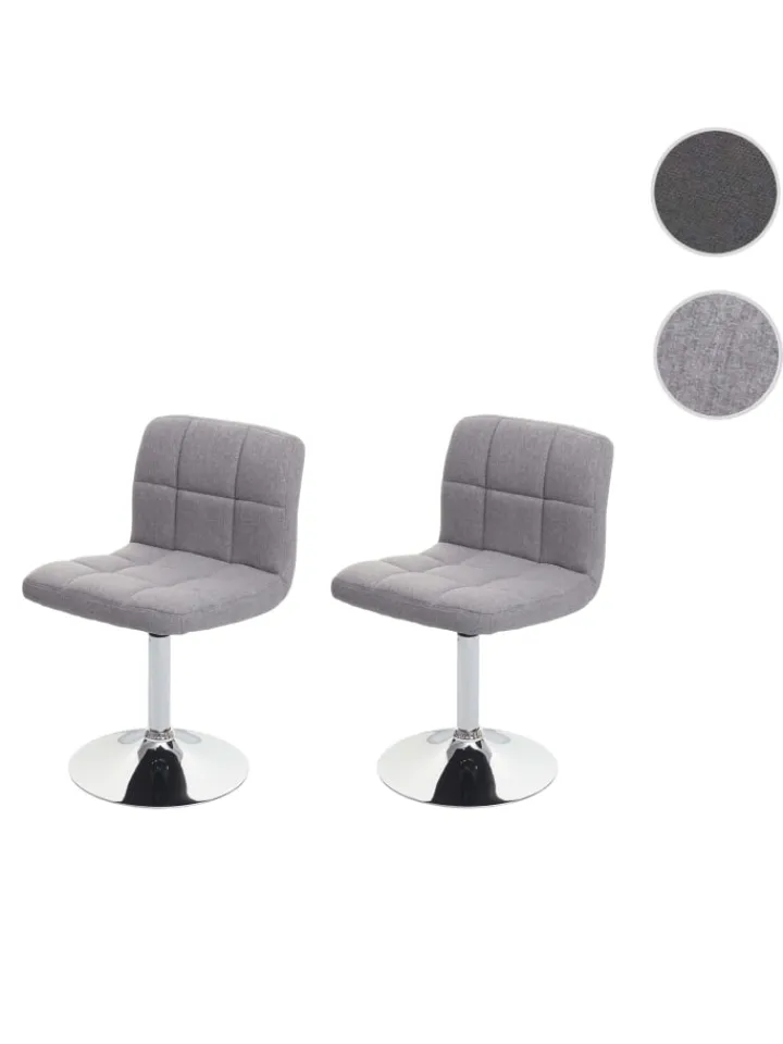 MCW Möbel-Sets<2er-Set Esszimmerstuhl Cadiz drehbar, Hellgrau