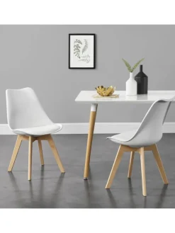 en.casa Sitzmöbel<4er-Set Esszimmerstuhl Fläten in Weiß (H)81cm (B)49cm (T)57cm