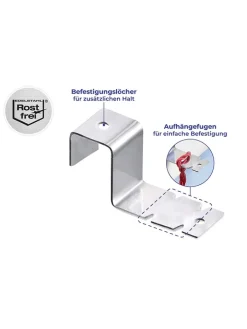 Wenko Weitere Haushaltshelfer<2er-Set: Fensterhaken in Silber - 2x 2 Stück