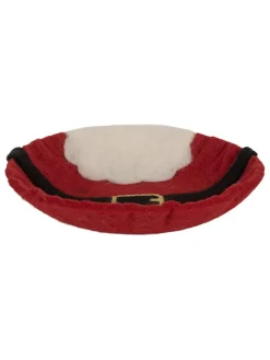 Clayre & Eef Dekoschalen<2er-Set: Filz-Dekoschalen "Weihnachtsmann" in Rot/ Weiß - (H)4 x Ø 18 cm