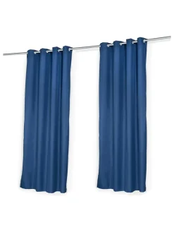 IDOMYA Essentials Gardinen, Jalousien & Rollos<2er-Set: Gardine in Blau - (L)240 x (B)135 cm