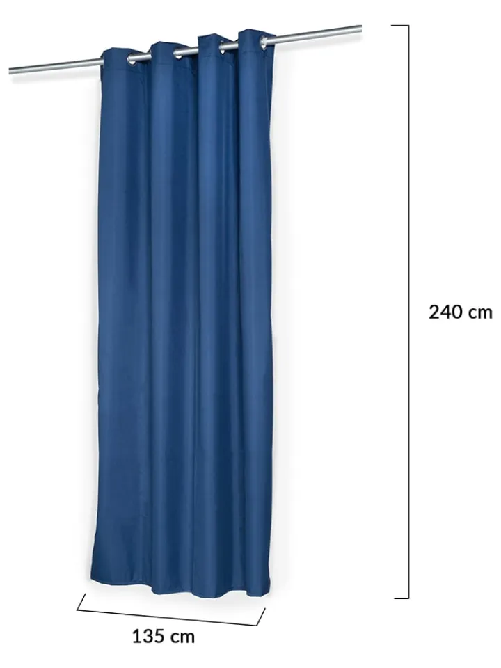 IDOMYA Essentials Gardinen, Jalousien & Rollos<2er-Set: Gardine in Blau - (L)240 x (B)135 cm