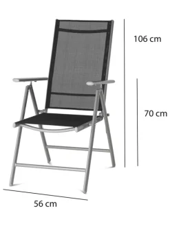 Lifa Living Gartenmöbel<2er-Set: Gartenstühle in Anthrazit - (B)56 x (H)106 x (T)87,5 cm