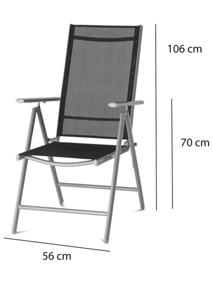 Lifa Living Gartenmöbel<2er-Set: Gartenstühle in Anthrazit - (B)56 x (H)106 x (T)87,5 cm