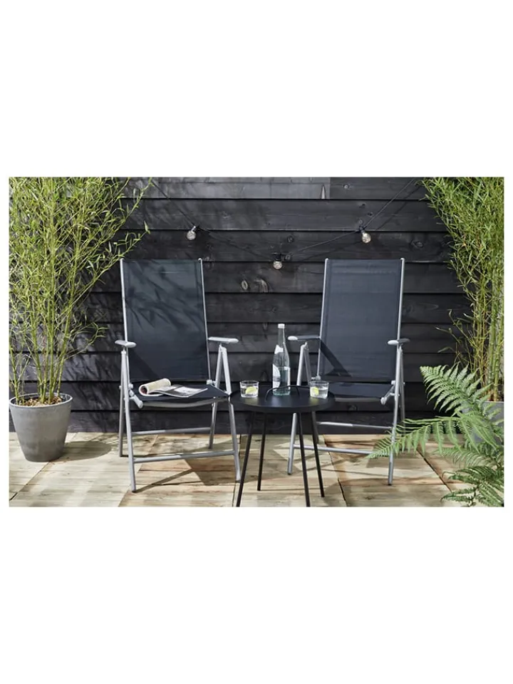 Lifa Living Gartenmöbel<2er-Set: Gartenstühle in Anthrazit - (B)56 x (H)106 x (T)87,5 cm