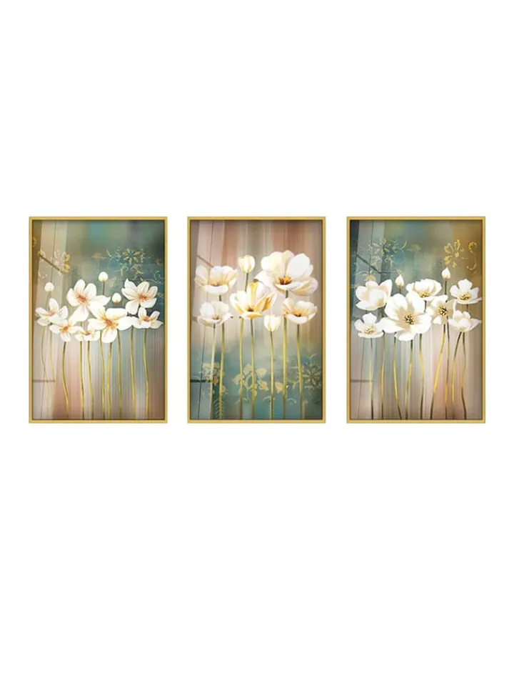 ABERTO DESIGN Wanddekoration<3er-Set: Gerahmte Glasdrucke