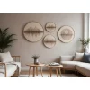 ABERTO DESIGN Wanddekoration<4er-Set: Gerahmte Holzkunstdrucke