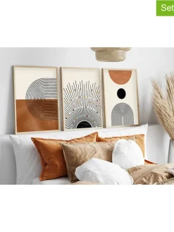 ABERTO DESIGN Wanddekoration<3er-Set: Gerahmte Kunstdrucke