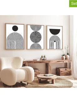 ABERTO DESIGN Wanddekoration<3er-Set: Gerahmte Kunstdrucke