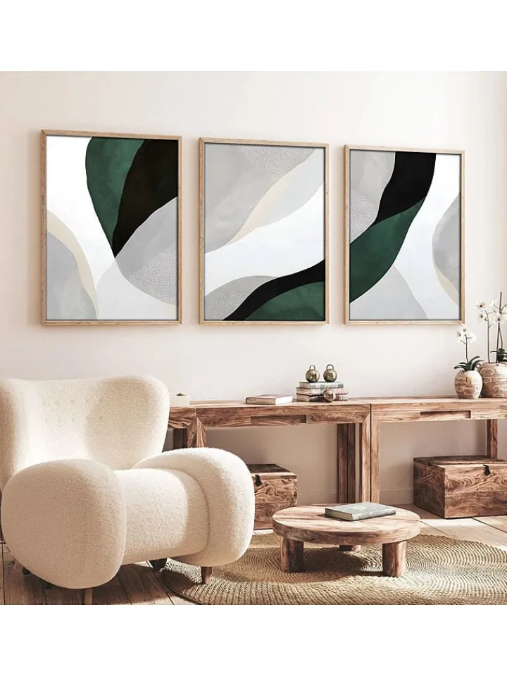 ABERTO DESIGN Wanddekoration<3er-Set: Gerahmte Kunstdrucke