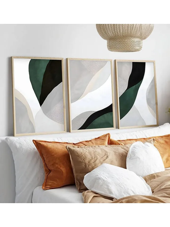 ABERTO DESIGN Wanddekoration<3er-Set: Gerahmte Kunstdrucke