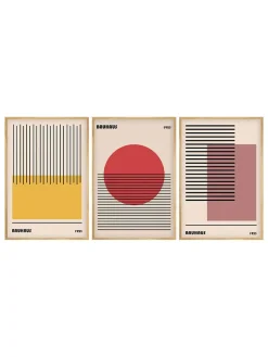 ABERTO DESIGN Wanddekoration<3er-Set: Gerahmte Kunstdrucke