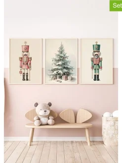 ABERTO DESIGN Wanddekoration<3er-Set: Gerahmte Kunstdrucke