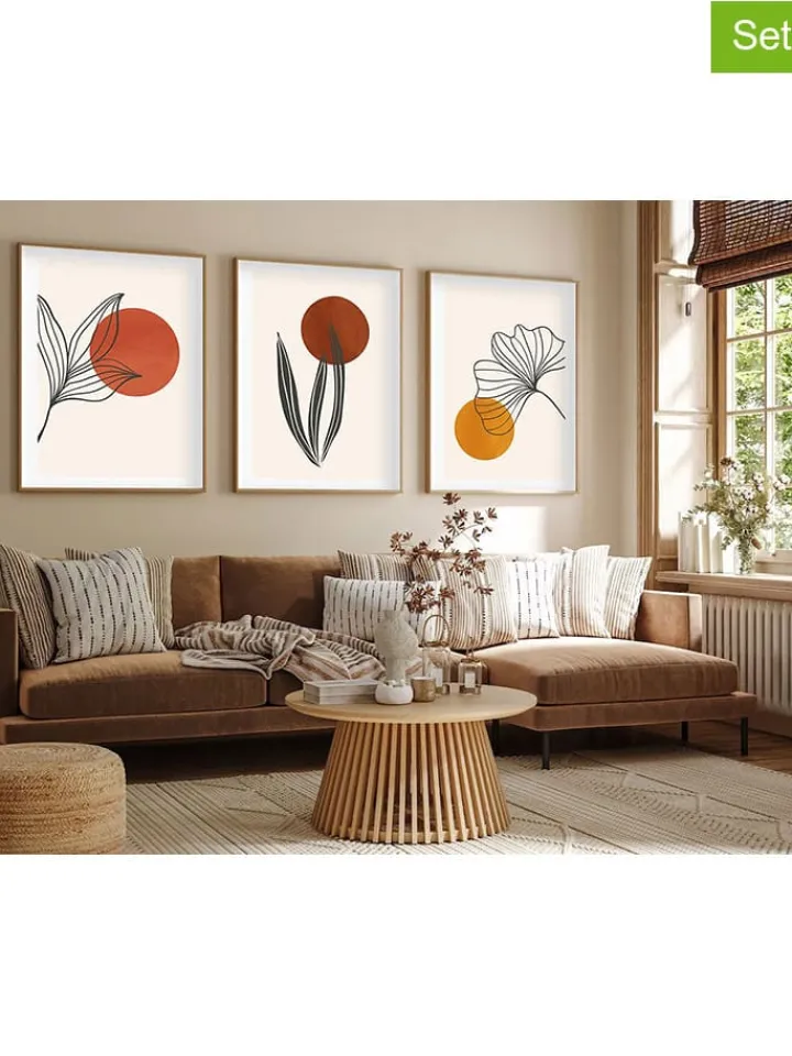 ABERTO DESIGN Wanddekoration<3er-Set: Gerahmte Kunstdrucke