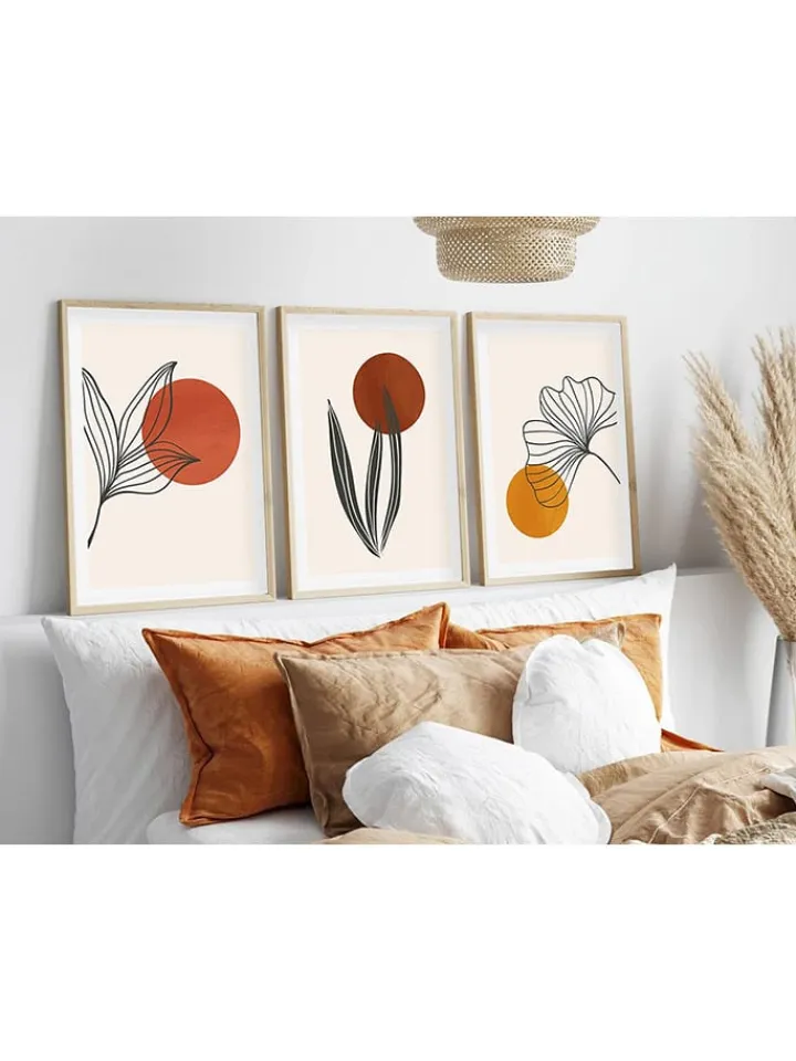 ABERTO DESIGN Wanddekoration<3er-Set: Gerahmte Kunstdrucke