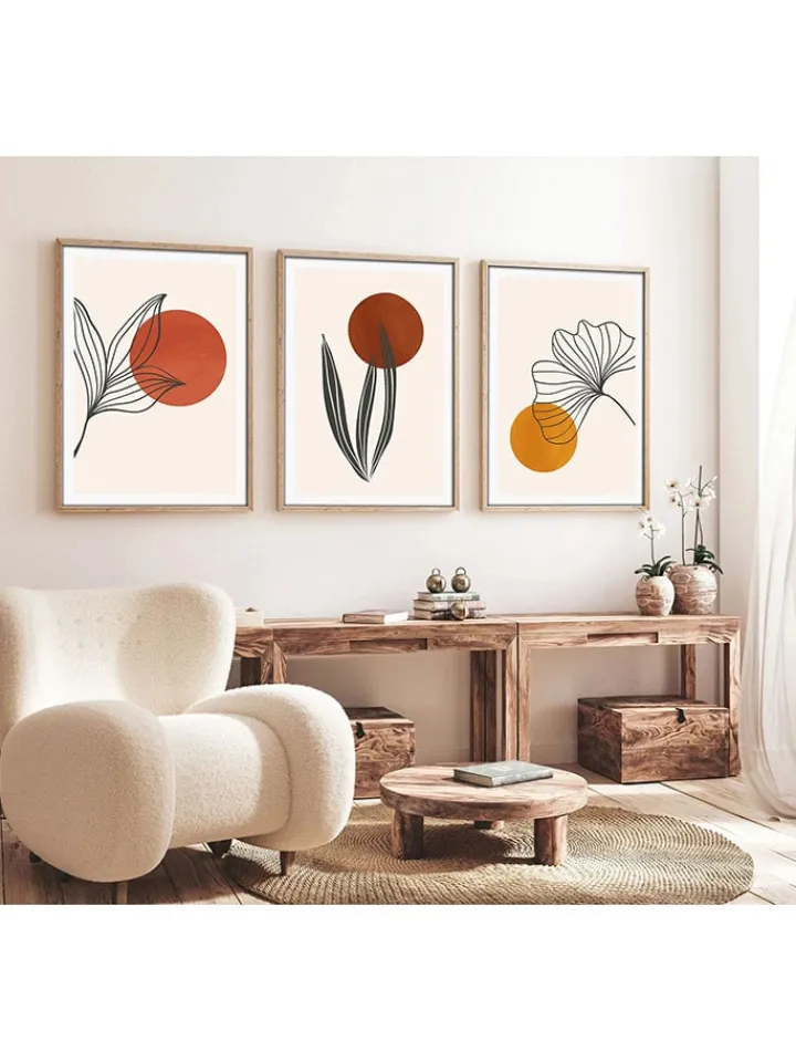 ABERTO DESIGN Wanddekoration<3er-Set: Gerahmte Kunstdrucke