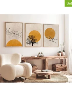 ABERTO DESIGN Wanddekoration<3er-Set: Gerahmte Kunstdrucke