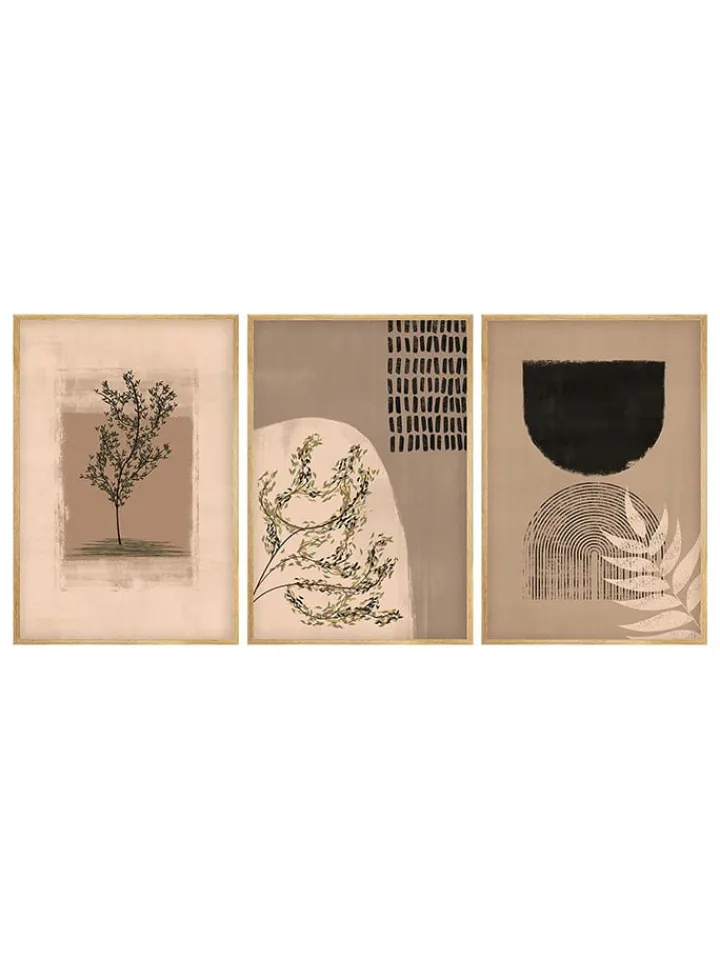 ABERTO DESIGN Wanddekoration<3er-Set: Gerahmte Kunstdrucke