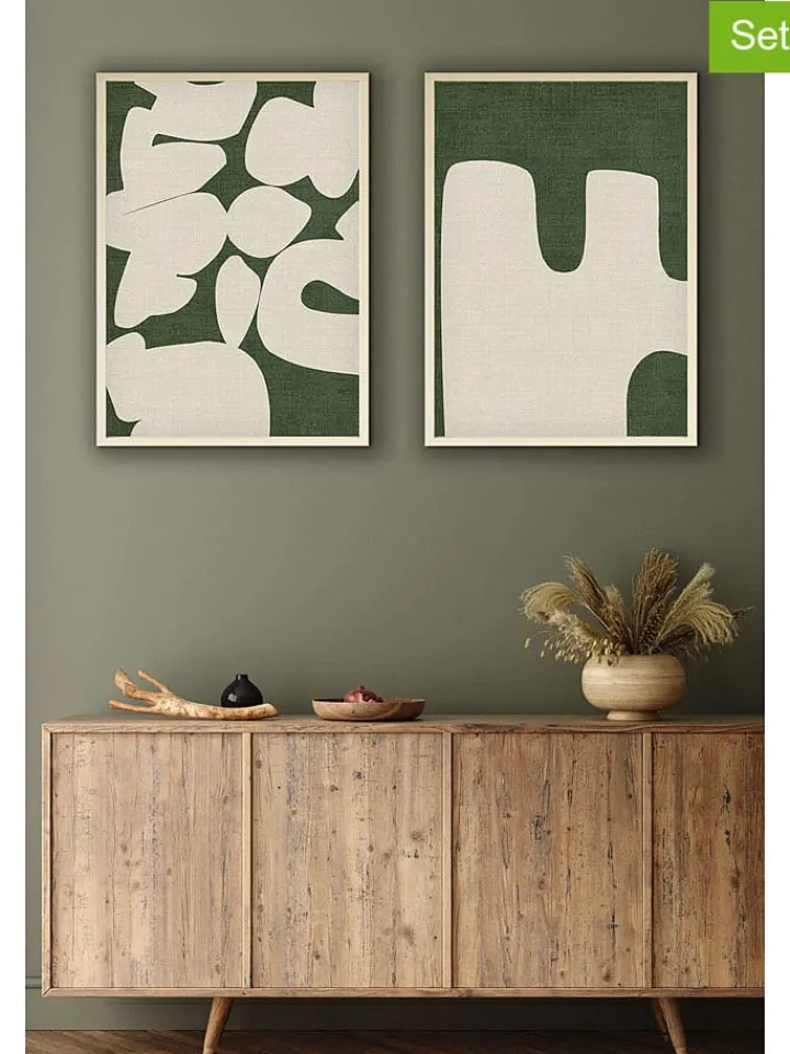 ABERTO DESIGN Wanddekoration<2er-Set: Gerahmte Kunstdrucke