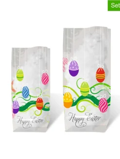 URSUS Partyzubehör & -Dekoration<10er-Set: Geschenkbeutel "Happy Easter" in Transparent/ Bunt