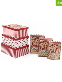SiL Interiors Partyzubehör & -Dekoration<6er-Set: Geschenkboxen in Rot/ Weiß/ Hellbraun