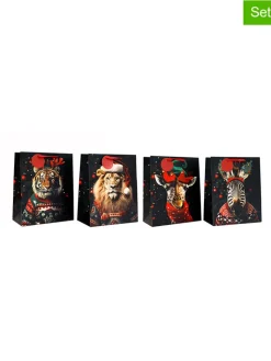 SiL Interiors Partyzubehör & -Dekoration<4er-Set: Geschenktüten in Schwarz/ Bunt - (B)26 x (H)33 x (T)13 cm