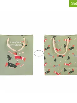 Villa d´Este Partyzubehör & -Dekoration<12er-Set: Geschenktüten ''Natalotto'' in Grün - (B)22 x (H)26 x (T)10 cm