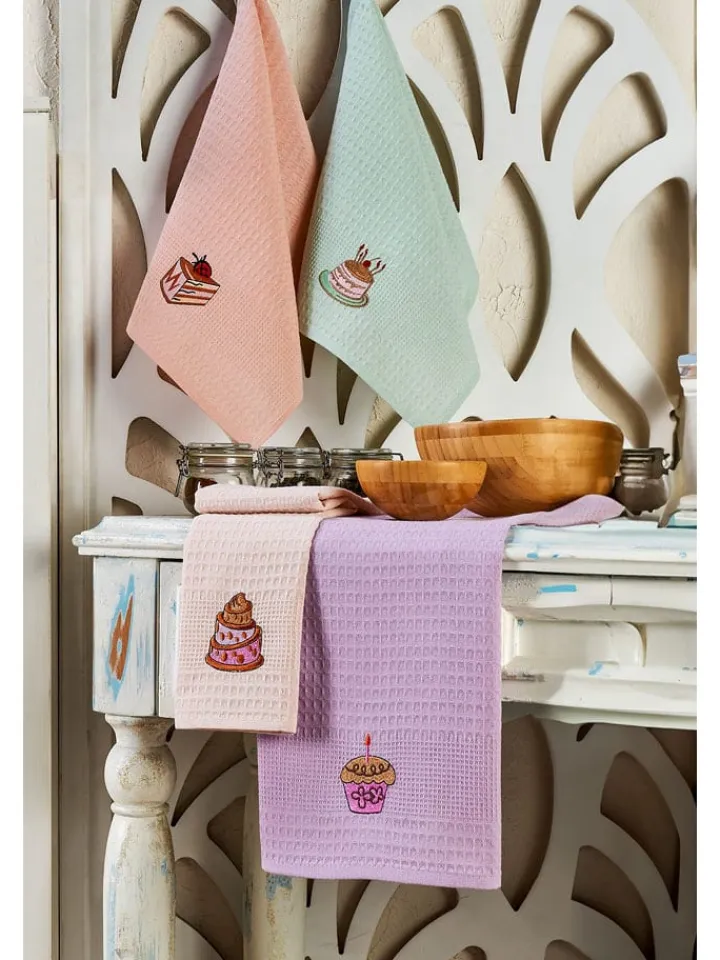 Mijolnir Küchentextilien|Tisch- & Küchentextilien<6er-Set: Geschirrtücher "Cake" in Bunt