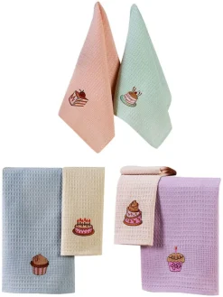 Mijolnir Küchentextilien|Tisch- & Küchentextilien<6er-Set: Geschirrtücher "Cake" in Bunt