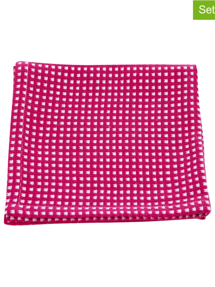 Overbeck and Friends Küchentextilien<2er-Set: Geschirrtücher "Elli" in Pink - (L)35 x (B)35 cm