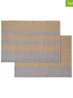 Blomus Küchentextilien|Tisch- & Küchentextilien<2er-Set: Geschirrtücher "Gano" in Beige/ Grau - (L)70 x (B)50 cm