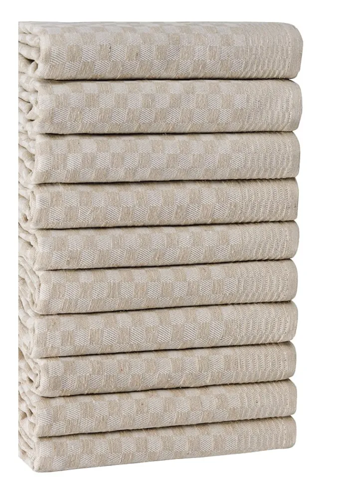Violeta Home Küchentextilien|Tisch- & Küchentextilien<10er-Set: Geschirrtücher in Beige - (L)60 x (B)40 cm
