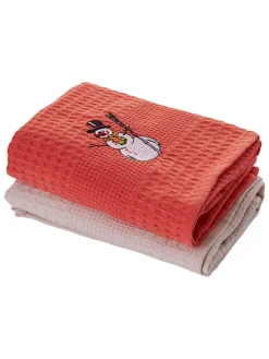 Mijolnir Küchentextilien<2er-Set: Geschirrtücher in Rot/ Beige