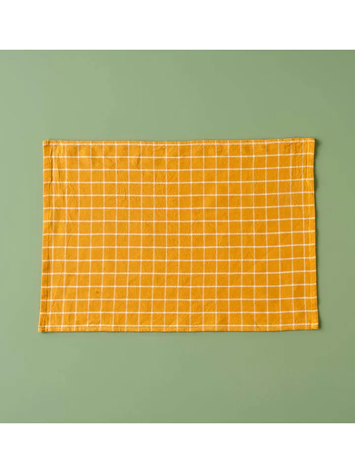BELLA MAISON Küchentextilien<3er-Set: Geschirrtücher "Juno" in Gelb/ Weiß - (L)65 x (B)45 cm